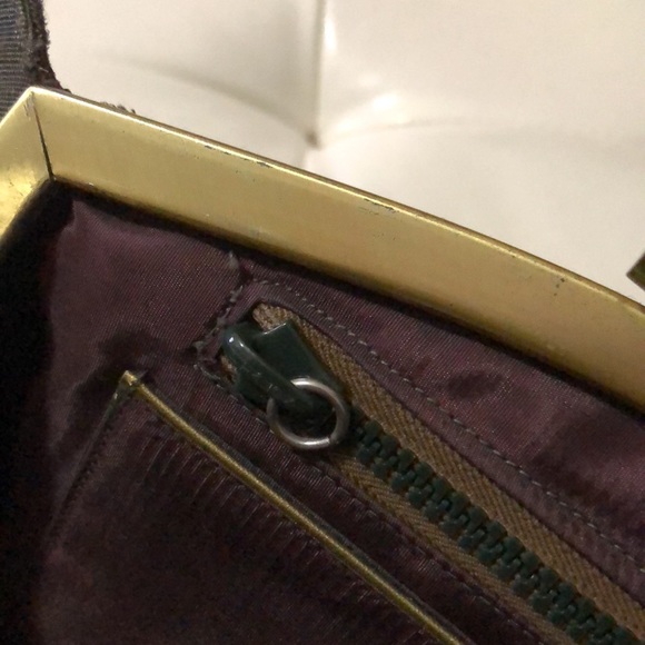 Vintage 1940’s Weeda Corde Winged Clutch-Brown Grosgrain Fabric-14x6.5-EUC - Picture 17 of 17